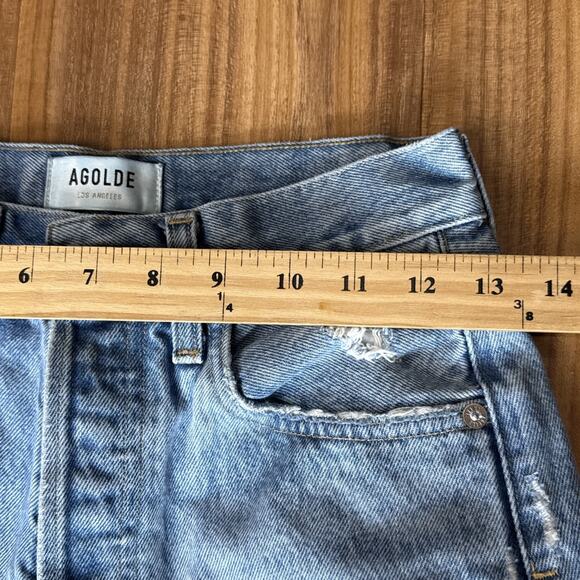 Agolde 90s Mid Rise‎ Straight Jeans Size 23 Distressed Button Fly Organic Cotton - Picture 6 of 8